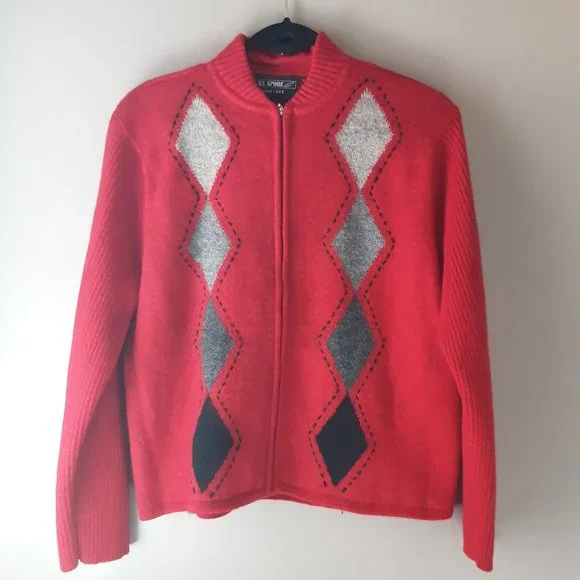 トップス 80s Sport Wear Cardigan Vamtac Womens Zip Up Cardigan Sweaters Oversized Knit Racing